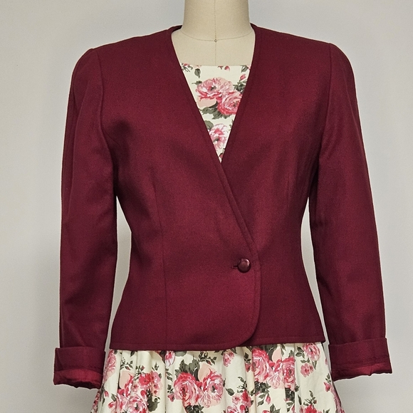 Cranberry Wool Blazer - Picture 2 of 15
